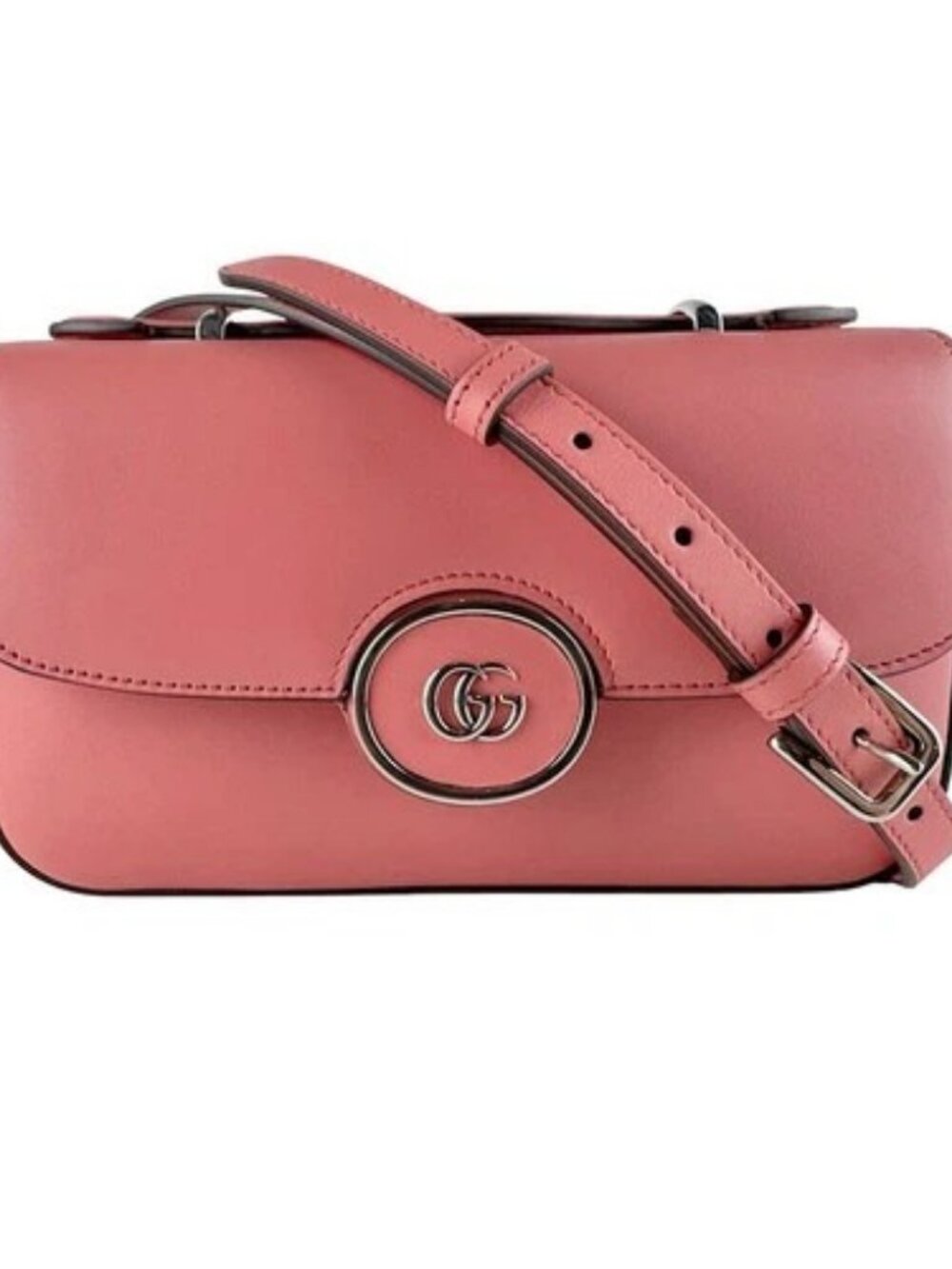 Auth GUCCI Shoulder Bag Pink/Silver Leather/Metal - z9956